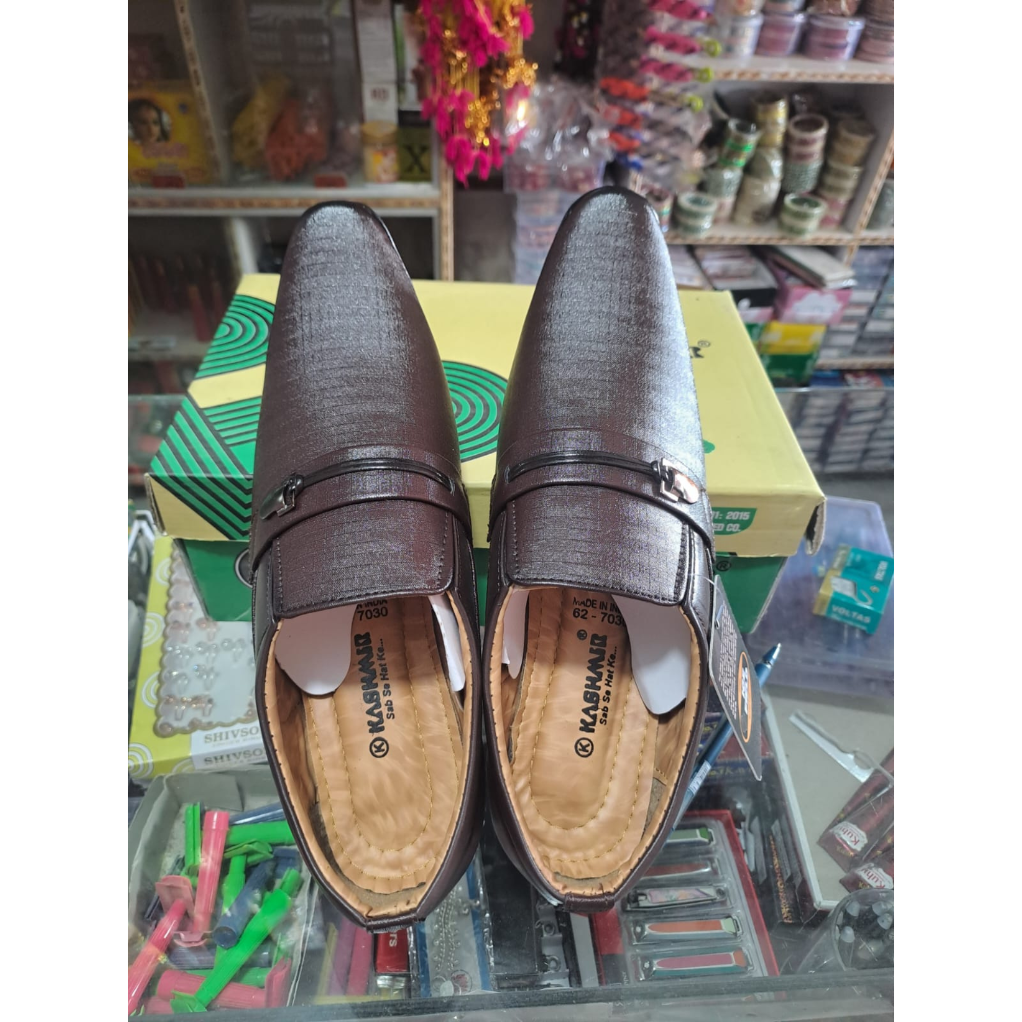 KASHMR Men's Formal Brown Slip-On Shoes - Image 2