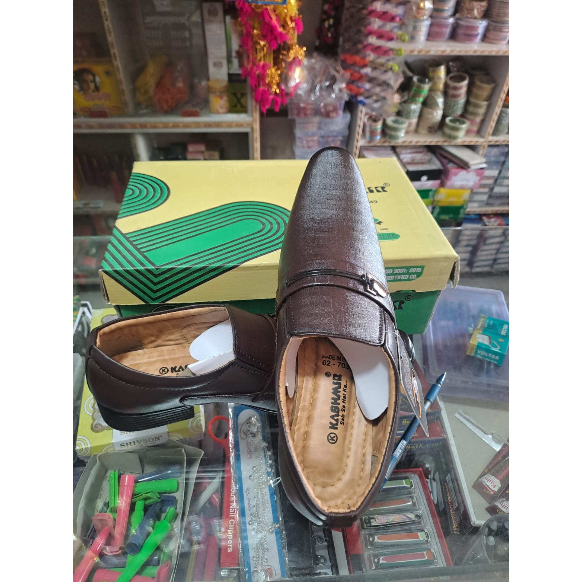 KASHMR Men's Formal Brown Slip-On Shoes - Image 3