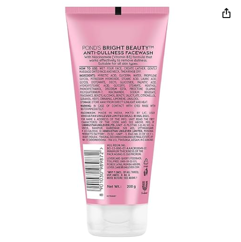 Ponds Bright Beauty Facewash with Niacinamide for Glass Skin-like Shine – 100 g - Image 2