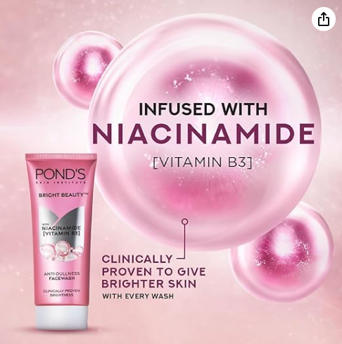 Ponds Bright Beauty Facewash with Niacinamide for Glass Skin-like Shine – 100 g - Image 3
