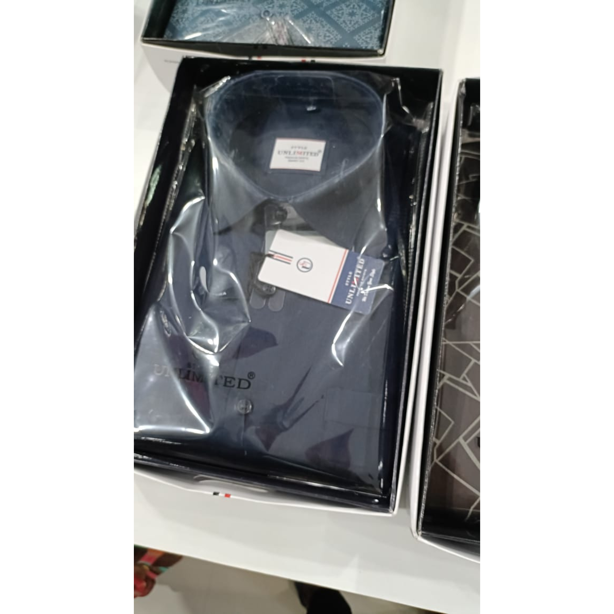 Style Unlimited Men’s Formal Lycra Shirt – Navy Blue With 100% Cotton