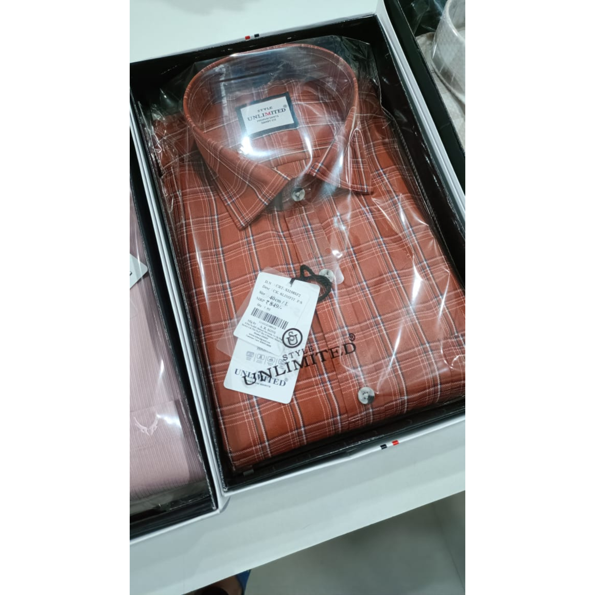 Style Unlimited Men's Checked Formal Shirt – Rust Orange With 100% Cotton