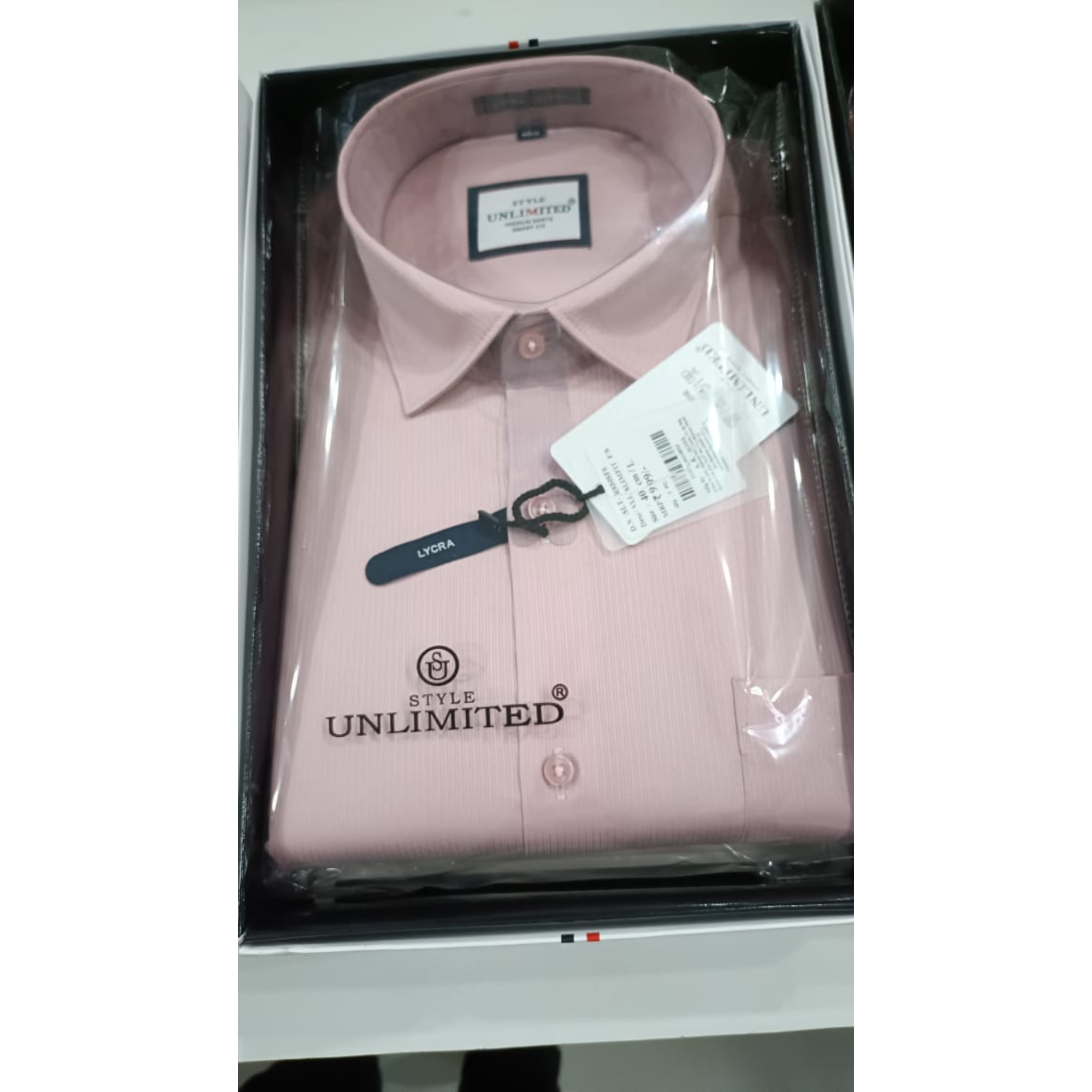 Style Unlimited Men's Formal Lycra Shirt – Light Pink With 100% Cotton