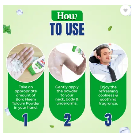 Nimson Boro Neem Prickly Heat Powder(50g) - Image 4